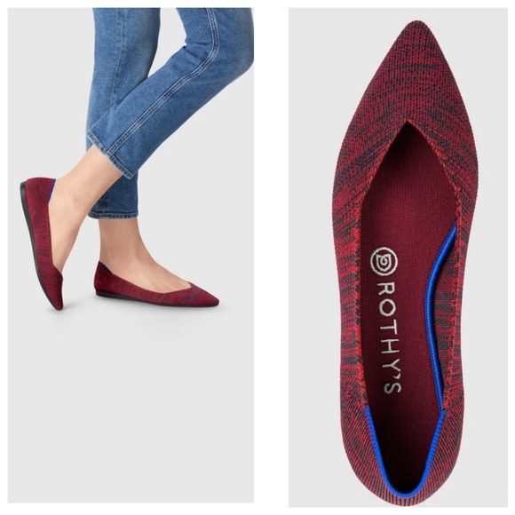 Rothy's Shoes - ROTHY'S The Crimson Heather Point Flat